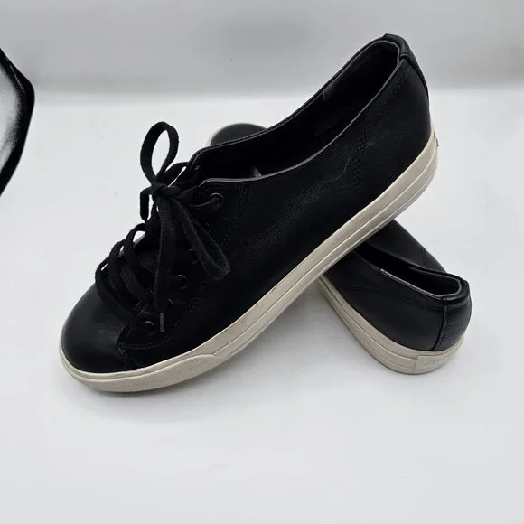 VINCE Women's Black Leather Laceup Sneakers | 9.5 - Picture 7 of 10
